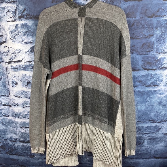 Plaid Drop Shoulder Longline Open Cardigan - Picture 7 of 8